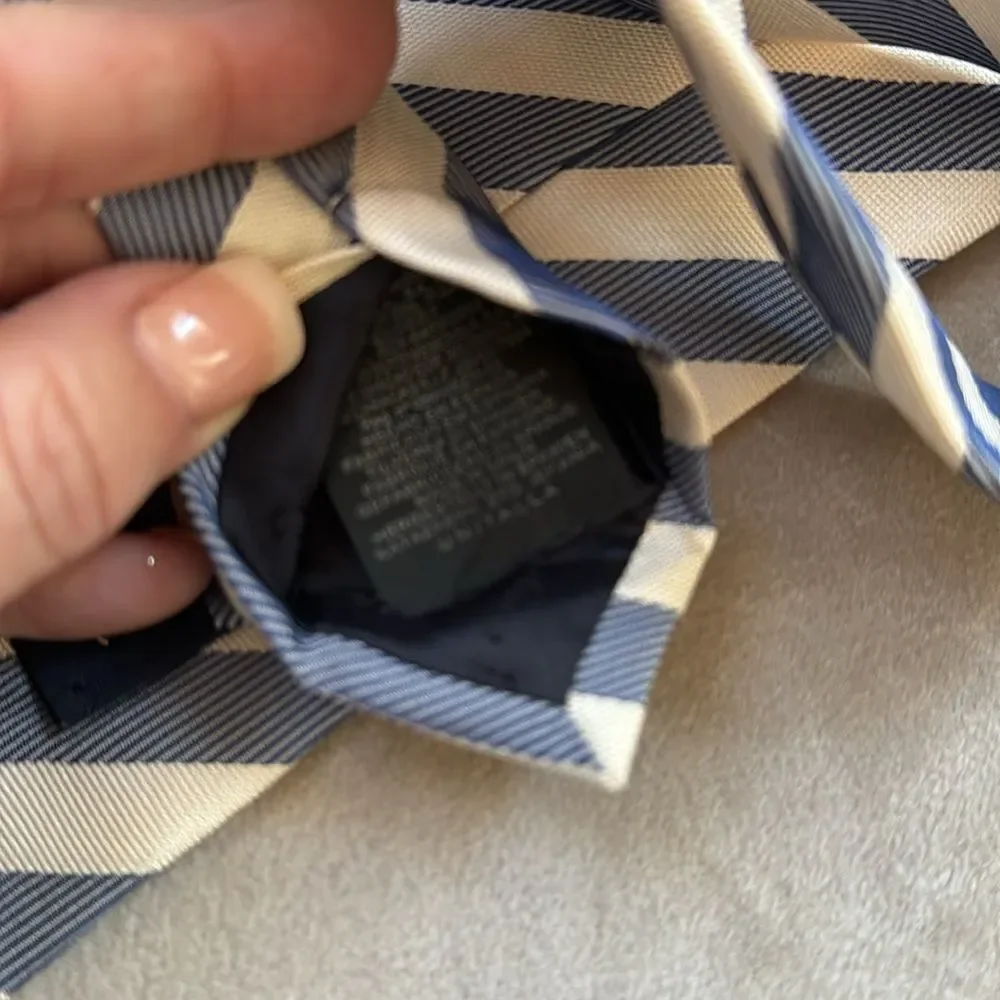*Massimo Dutti* Coastal Striped Blue and Cream Gentleman’s Tie